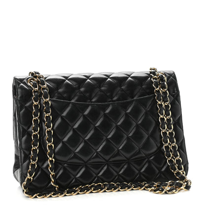 Chanel Lambskin Quilted Jumbo Double Flap Black 3 of 18