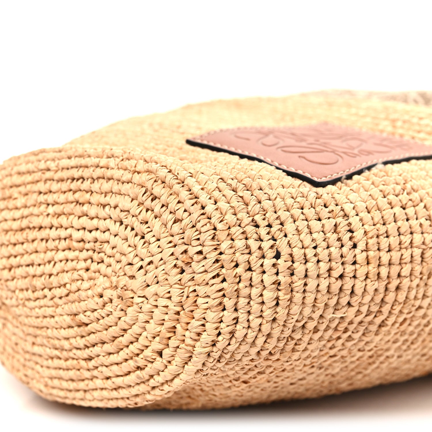 Loewe Calfskin Raffia Anagram Paulas Ibiza Pochette Bag Natural Tan 10 of 10