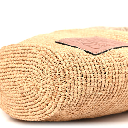 Loewe Calfskin Raffia Anagram Paulas Ibiza Pochette Bag Natural Tan 10 of 10