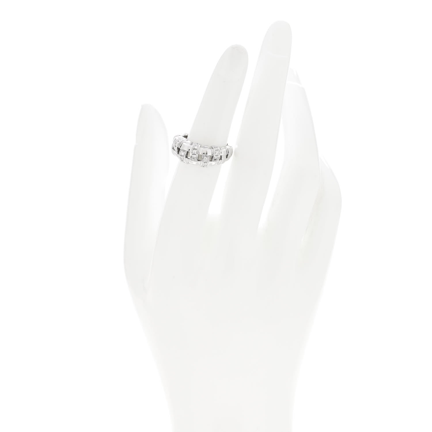 Tiffany 18K White Gold Diamond Vannerie Weave Ring 50 5.5 2 of 4