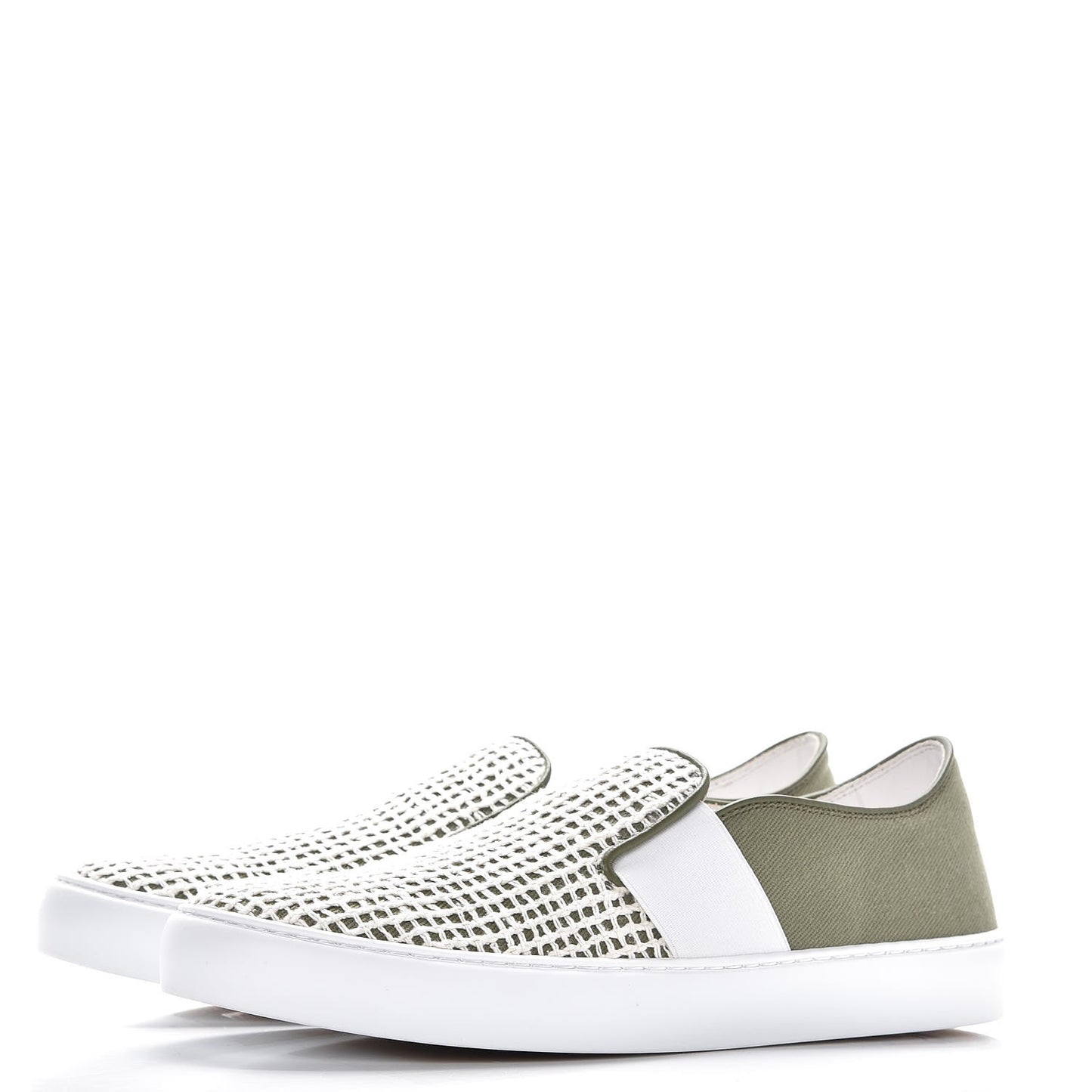 Fabric Mesh Sneakers 40 Khaki Beige