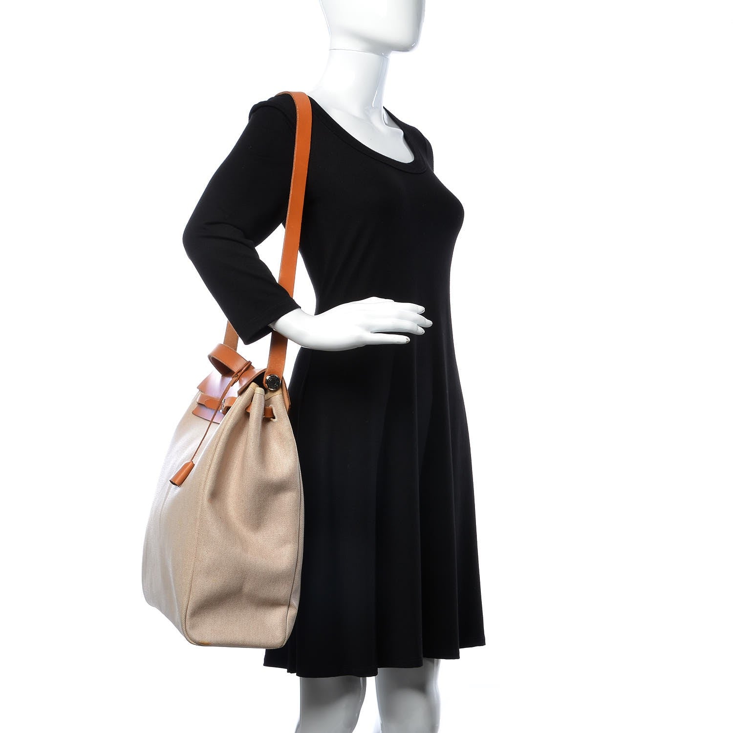 Hermes Toile Vache Calfskin Herbag 40 GM Natural 2 of 12