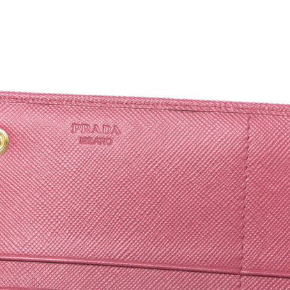 Prada Saffiano Metal Continental Flap Wallet Peonia 6 of 10