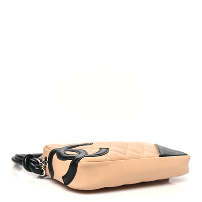 Chanel Calfskin Quilted Cambon Pochette Beige Black 4 of 10