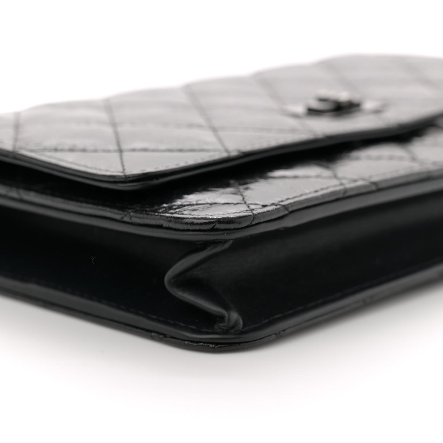 Glazed Aged Calfskin Reissue Wallet On Chain WOC  So Black