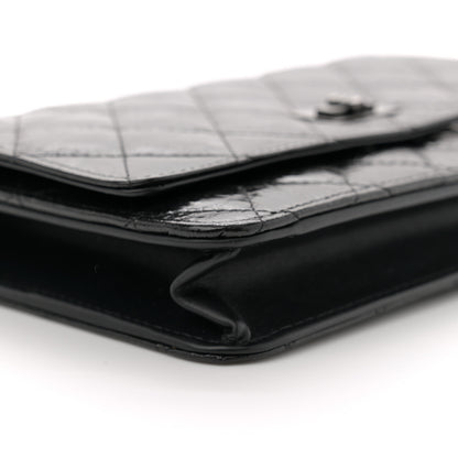 Chanel Glazed Aged Calfskin Reissue Wallet On Chain WOC  So Black 9 of 12