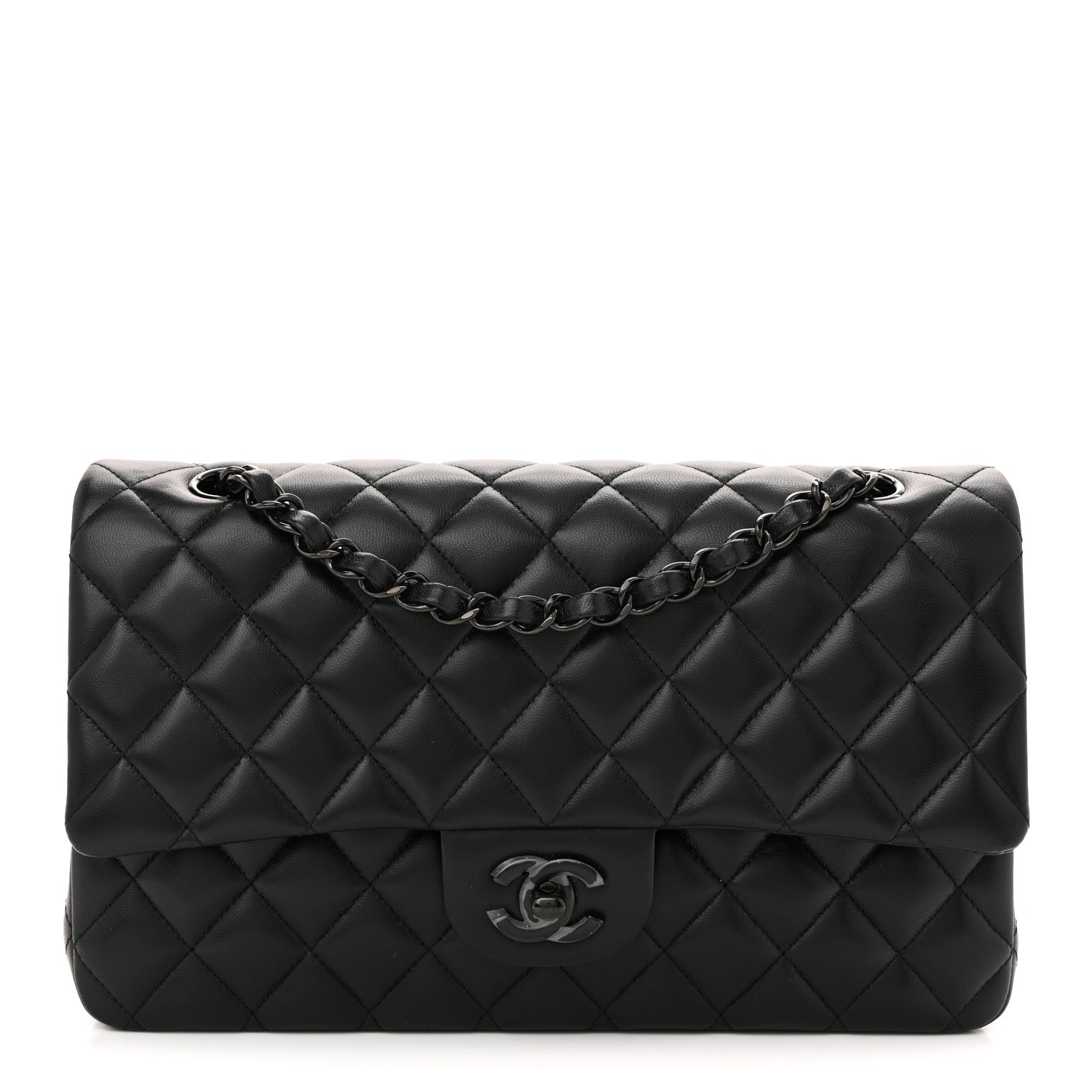 Chanel Lambskin Quilted Medium Double Flap So Black 1 of 10