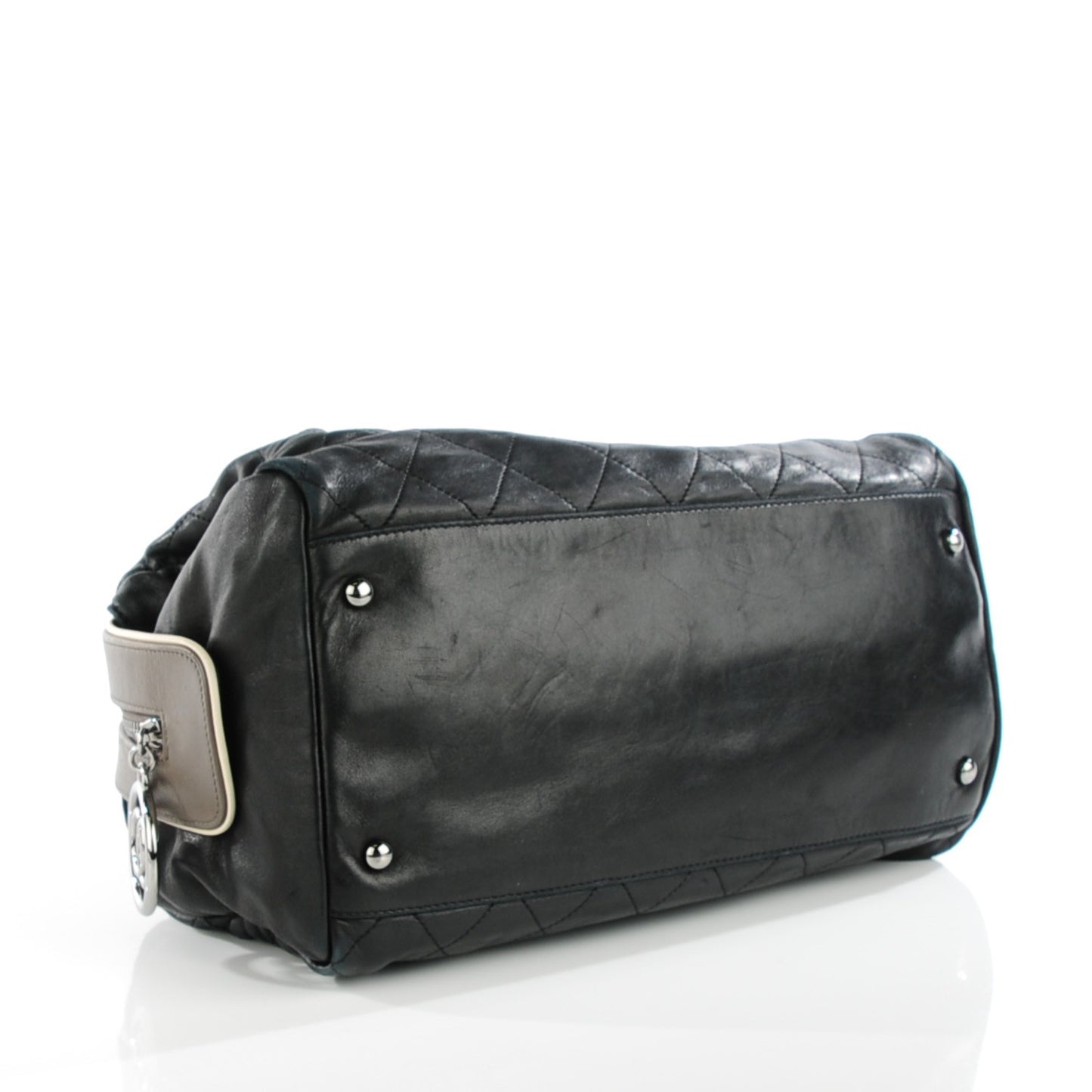 Lambskin Quilted Country Club Bowler Black