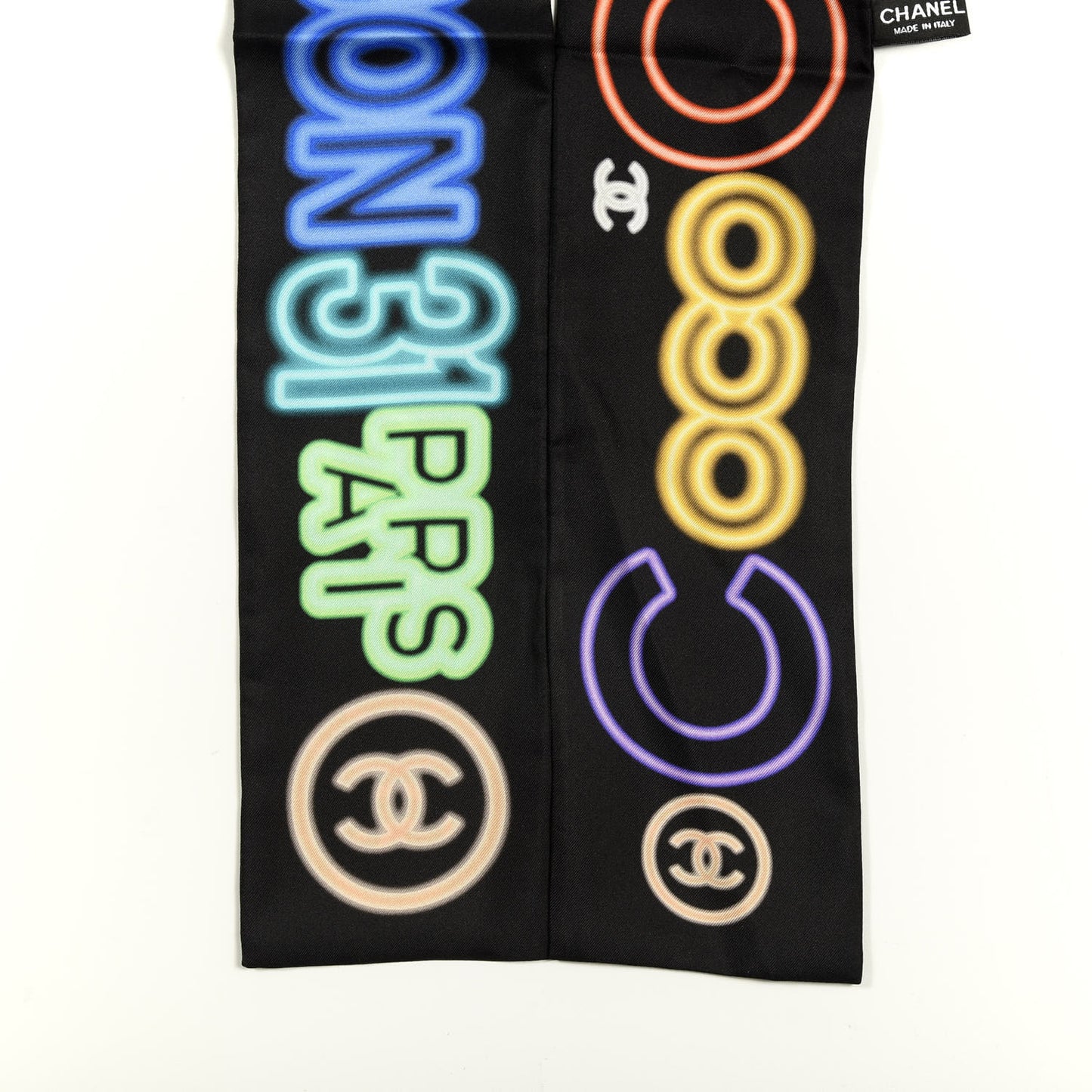 Silk Neon CC Bandeau Scarf Black Multicolor