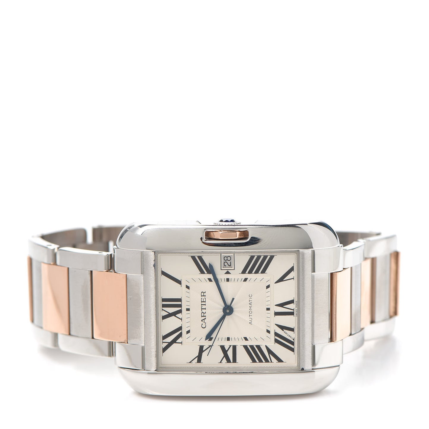 Stainless Steel 18K Pink Gold 36mm Tank Solo Automatic Watch