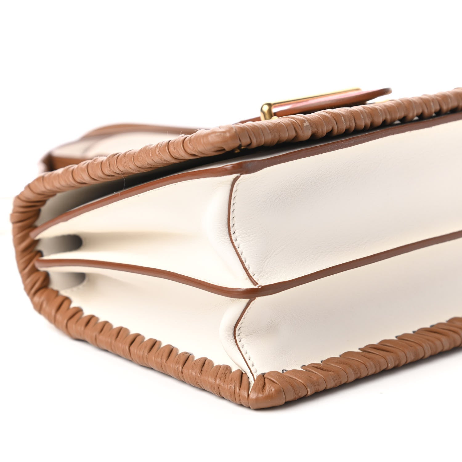 Prada City Calf Raffia Ostrich Cahier Bag Natural Roso 6 of 11