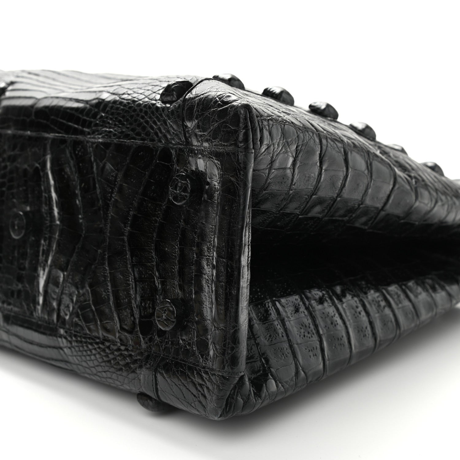 Nancy Gonzalez Crocodile Studded Tote Black 8 of 9