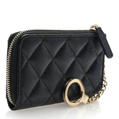Chanel Caviar Quilted Zipped Key Holder Case Black 3 of 8