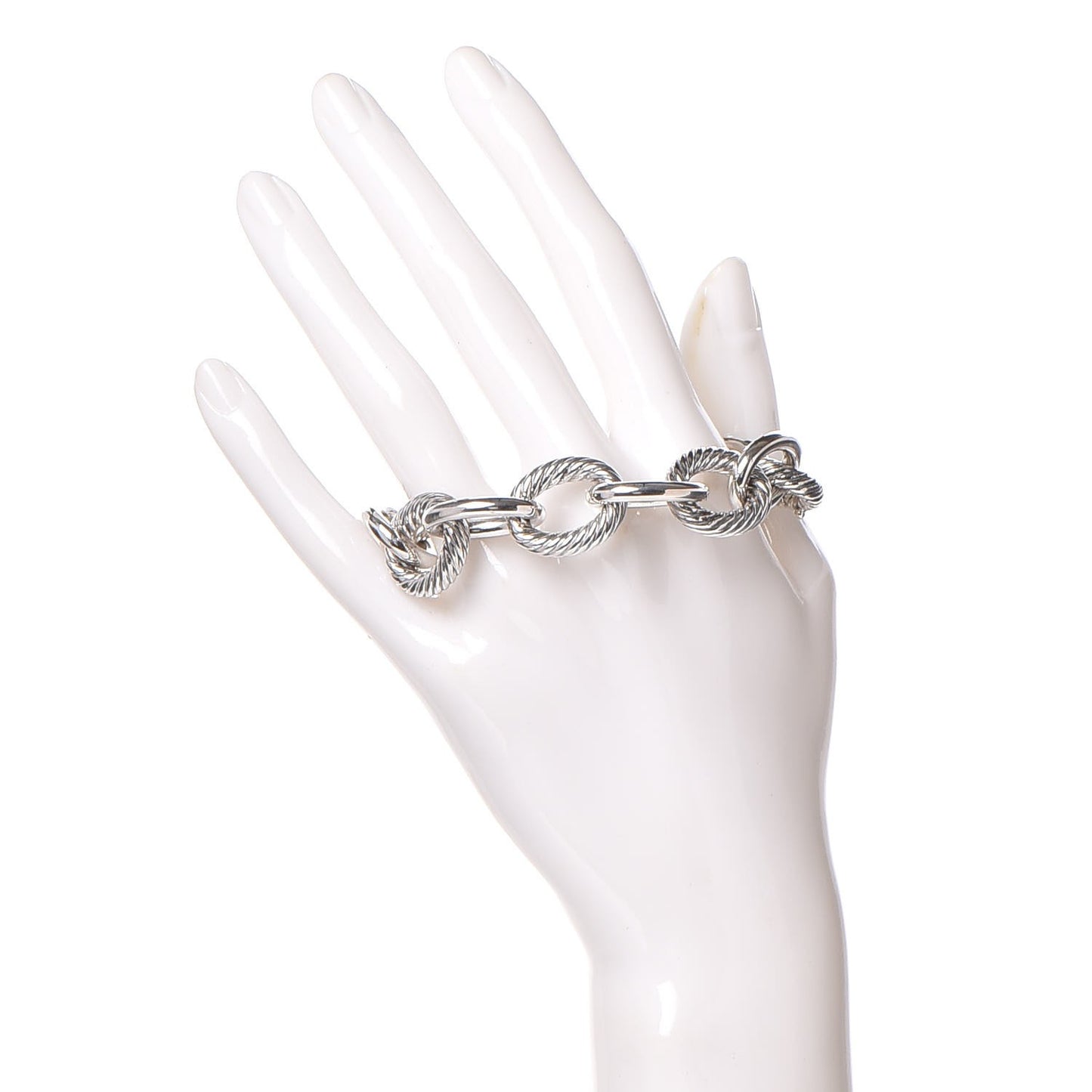 Sterling Silver 18K Yellow Gold 19mm Extra Large Oval Link Bracelet
