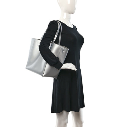 Celine Metallic Grained Calfskin Horizontal Cabas Phantom Silver 2 of 10