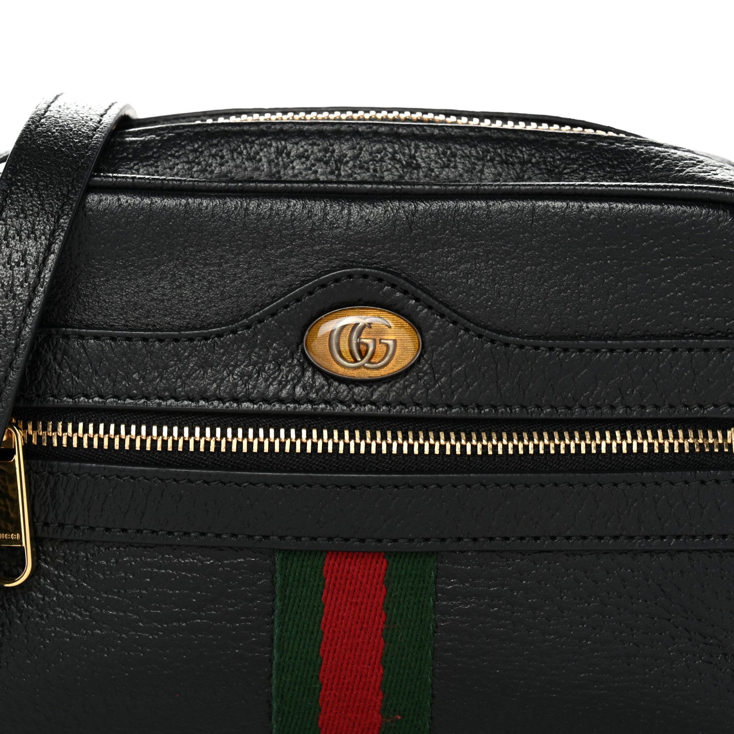 Gucci Calfskin Web Mini Ophidia Shoulder Bag Black 8 of 12