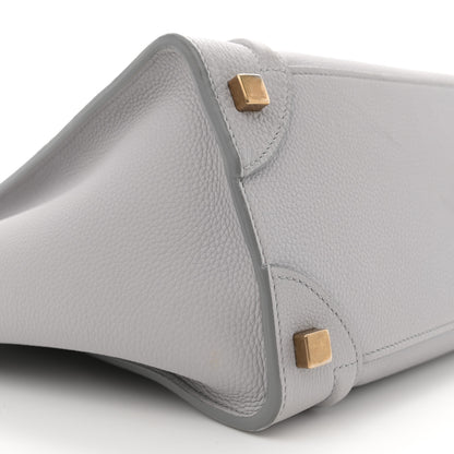 Celine Drummed Calfskin Micro Luggage Light Grey 9 of 13