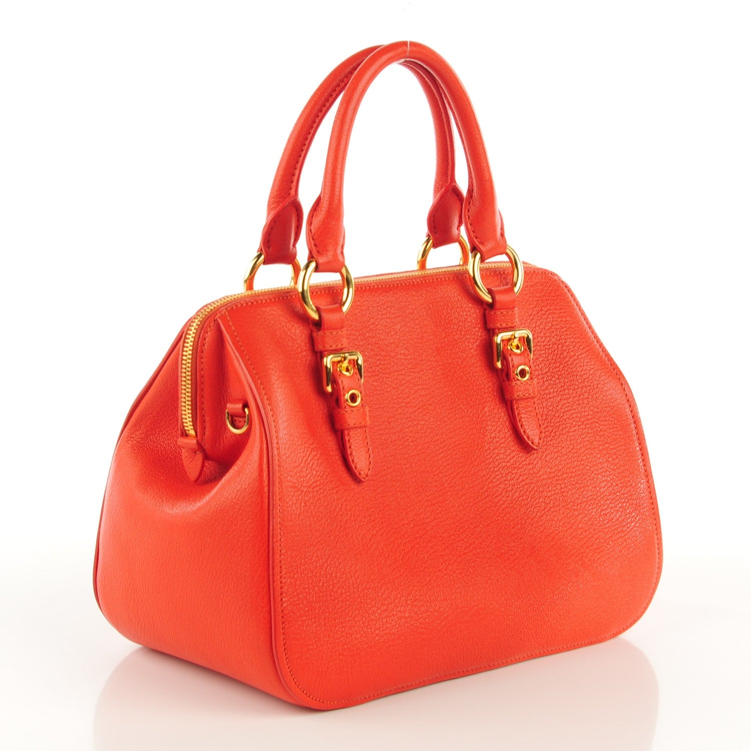 Miu Miu Goatskin Madras Bauletto Orange 4 of 10