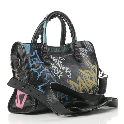 Balenciaga Agneau Graffiti All Over Classic Hardware S City Black Multicolor 3 of 10