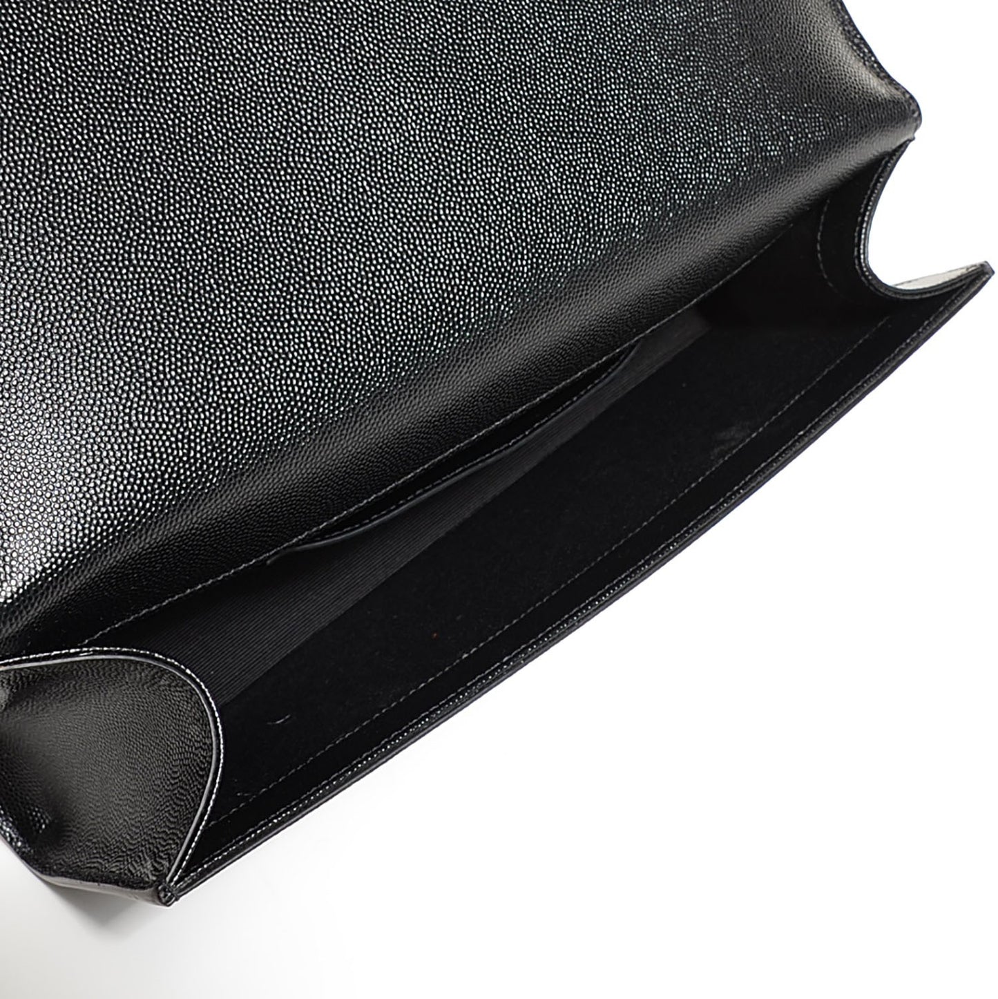 Grain De Poudre Classic Monogram Studded Clutch Black