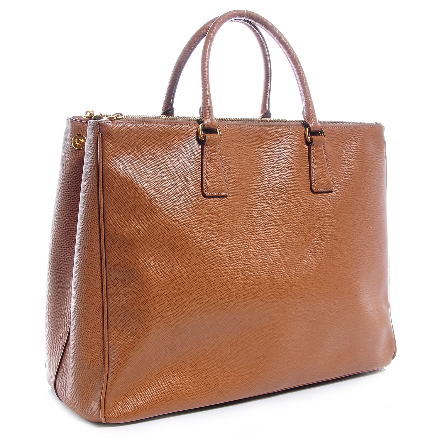 Prada Saffiano Lux Extra Large Galleria Double Zip Tote Caramel 3 of 10