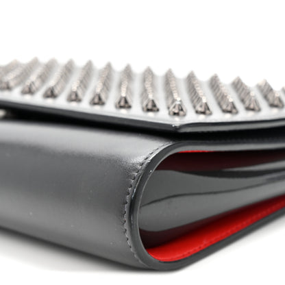 Christian Louboutin Calfskin Patent Spikes Paloma Clutch Black 9 of 10