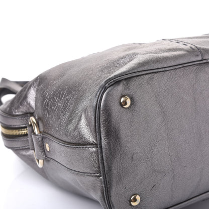 Saint Laurent Metallic Calfskin Oversized Muse Silver 7 of 12