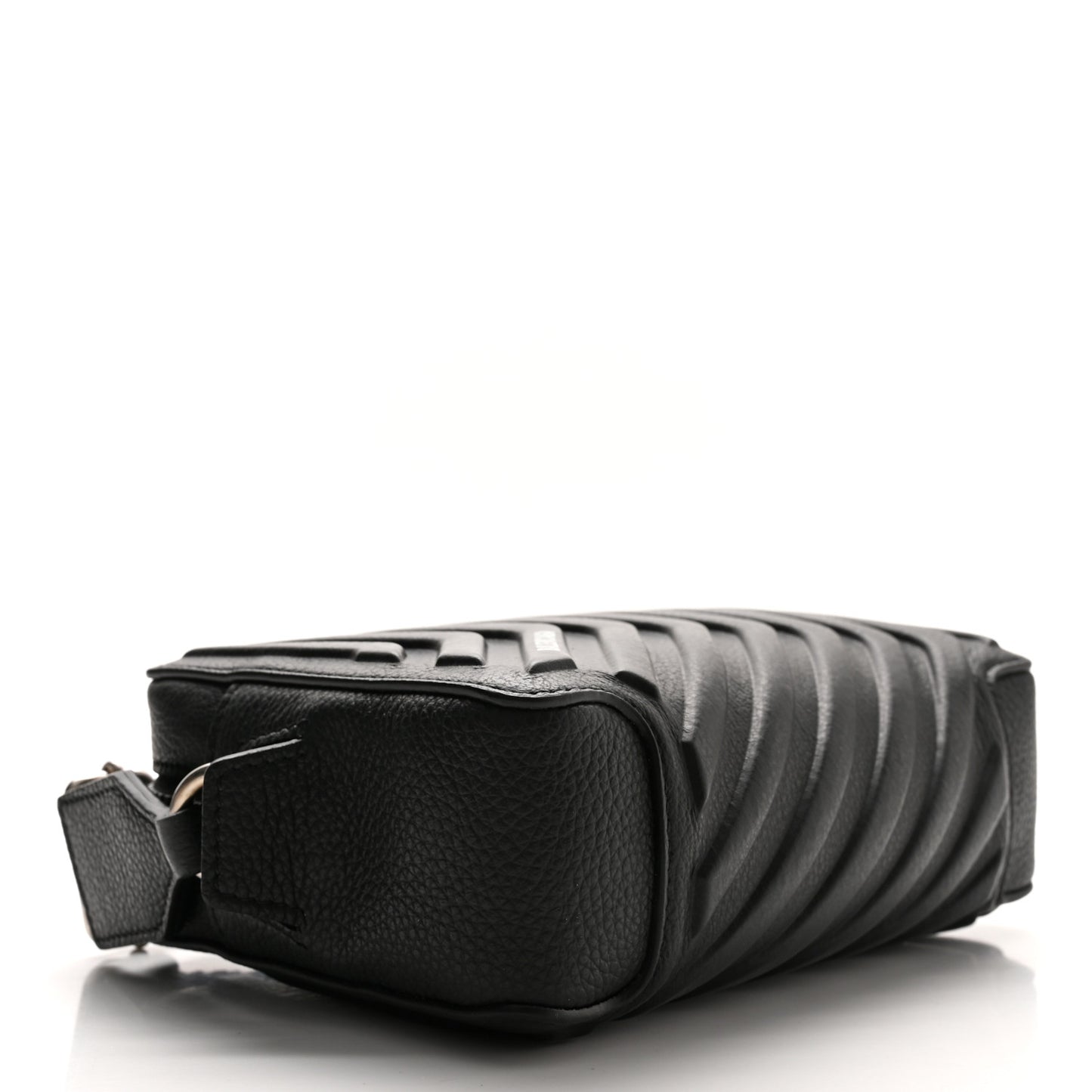 Grained Calfskin Embossed Car Camera Bag Black