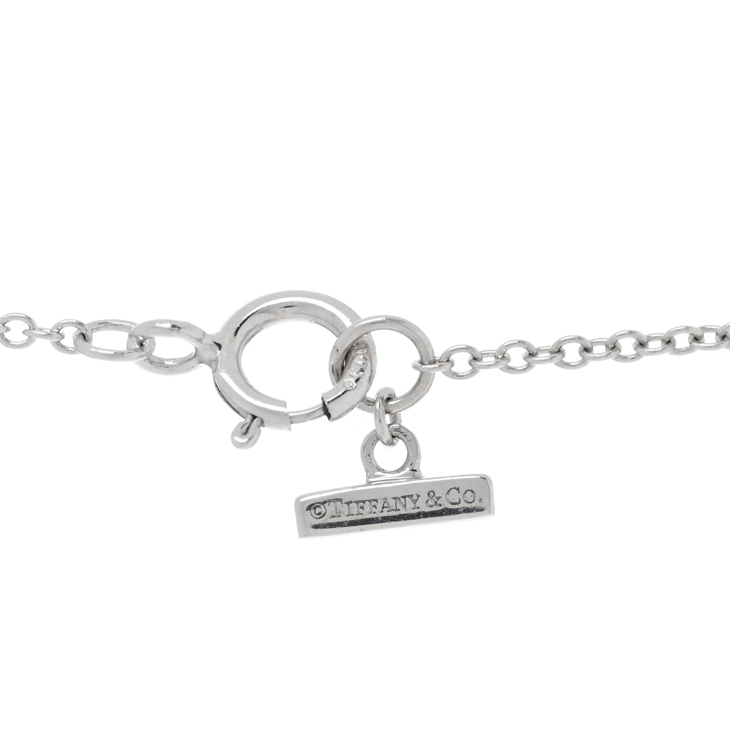 18K White Gold Diamond Pink Opal T Circle Pendant Necklace