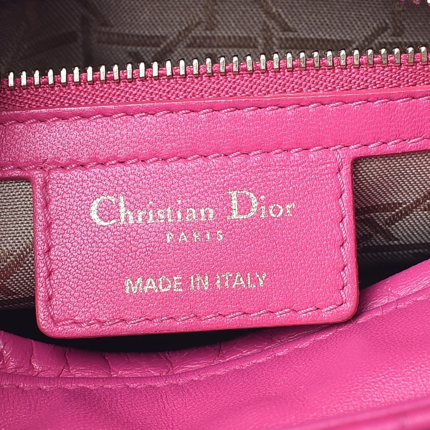 Lambskin Cannage Medium Lady Dior Pink