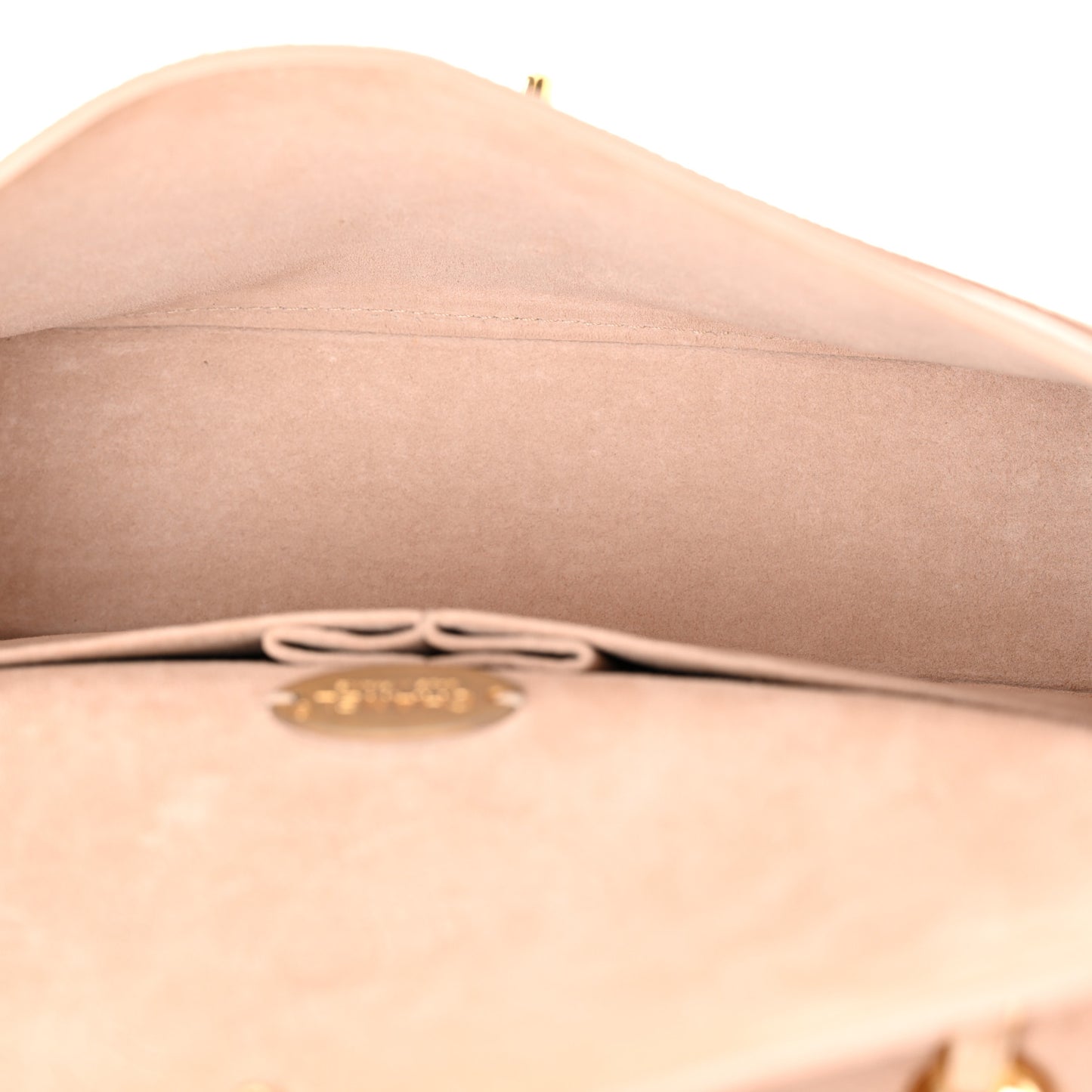 Grained Calfskin Medium Classic Pure Double Flap Nude