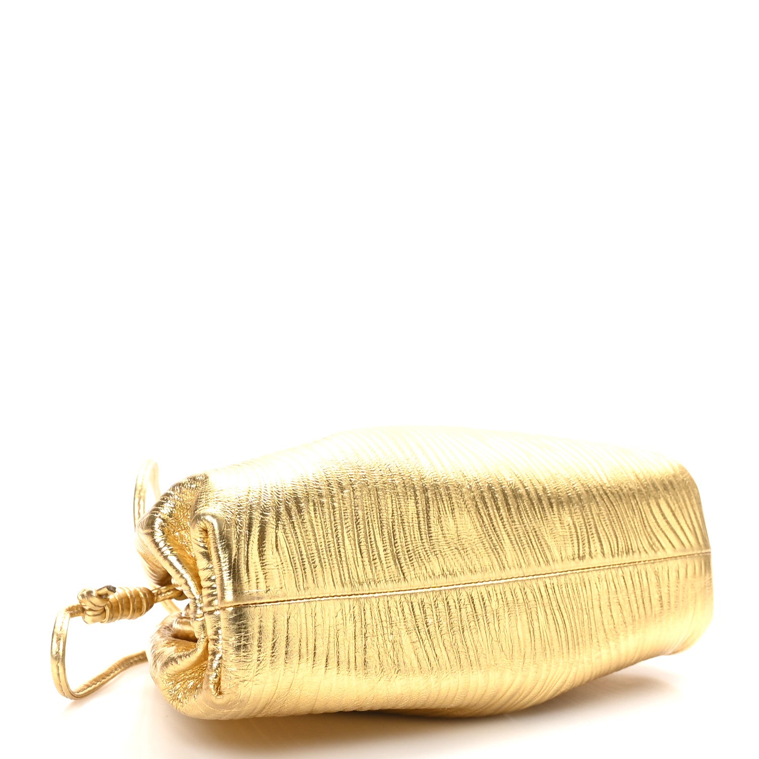 Bottega Veneta Metallic Bark Calfskin The Mini Pouch Gold 1698085