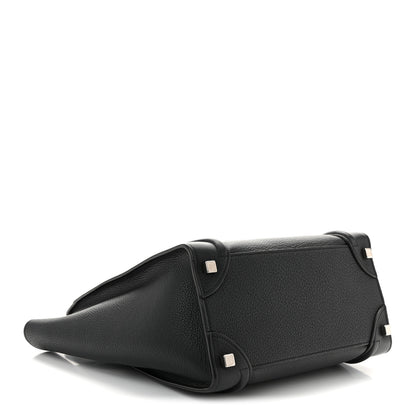 Celine Drummed Calfskin Micro Luggage Black 4 of 10