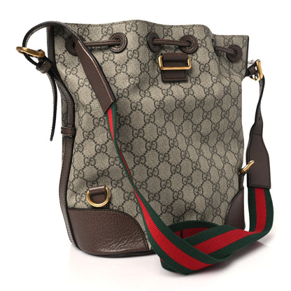 Gucci GG Supreme Monogram Neo Vintage Drawstring Bucket Backpack Beige New Acero Crop 3 of 13