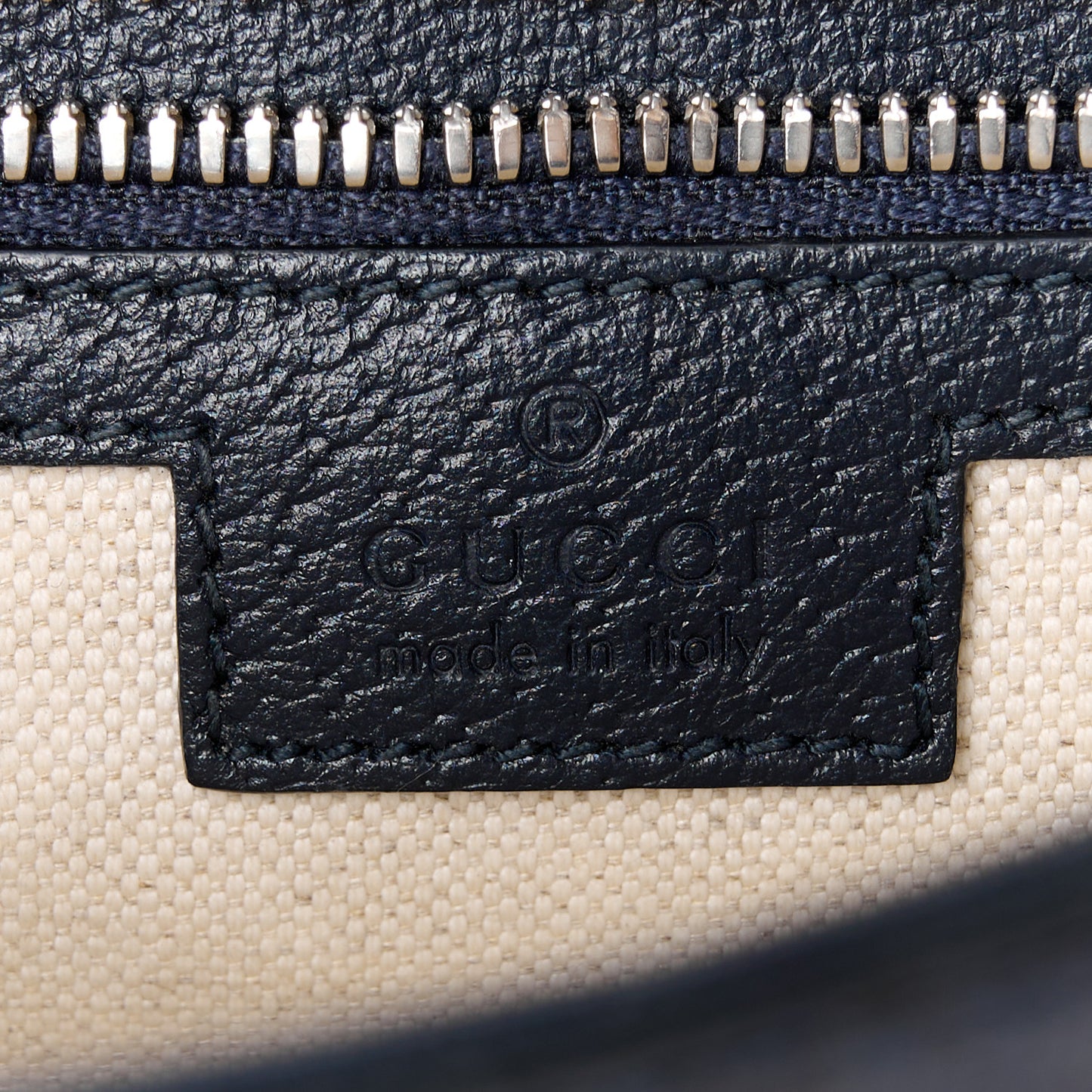 Tender GG Supreme Monogram Textured Dollar Calfskin Ophidia Messenger Bag Dark Blue