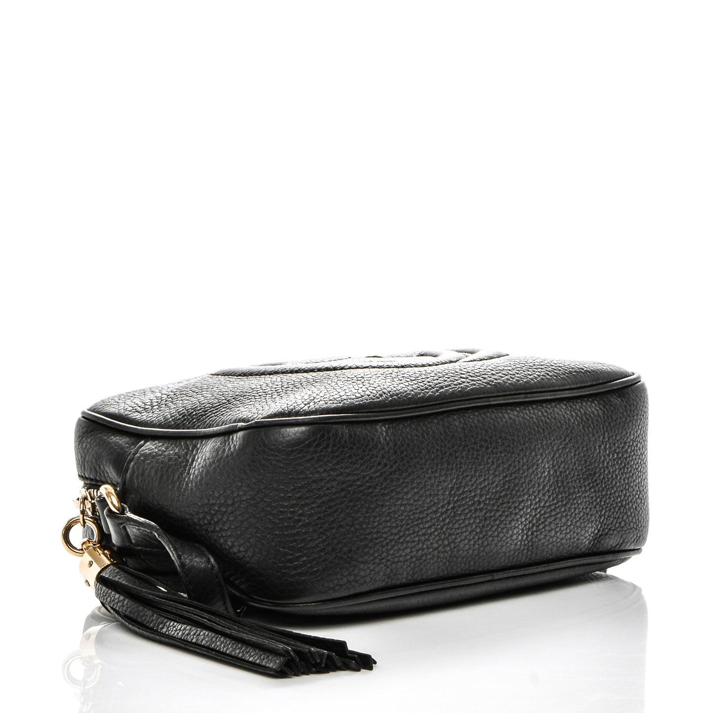 Pebbled Calfskin Small Soho Disco Bag Black