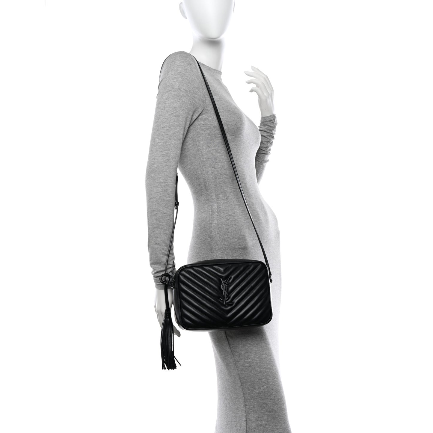 Calfskin Matelasse Monogram Monochrome Lou Camera Bag Black