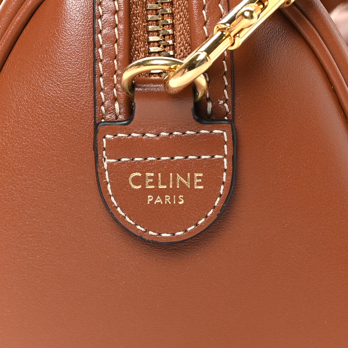 Smooth Calfskin Triomphe Small Boston Bag Tan