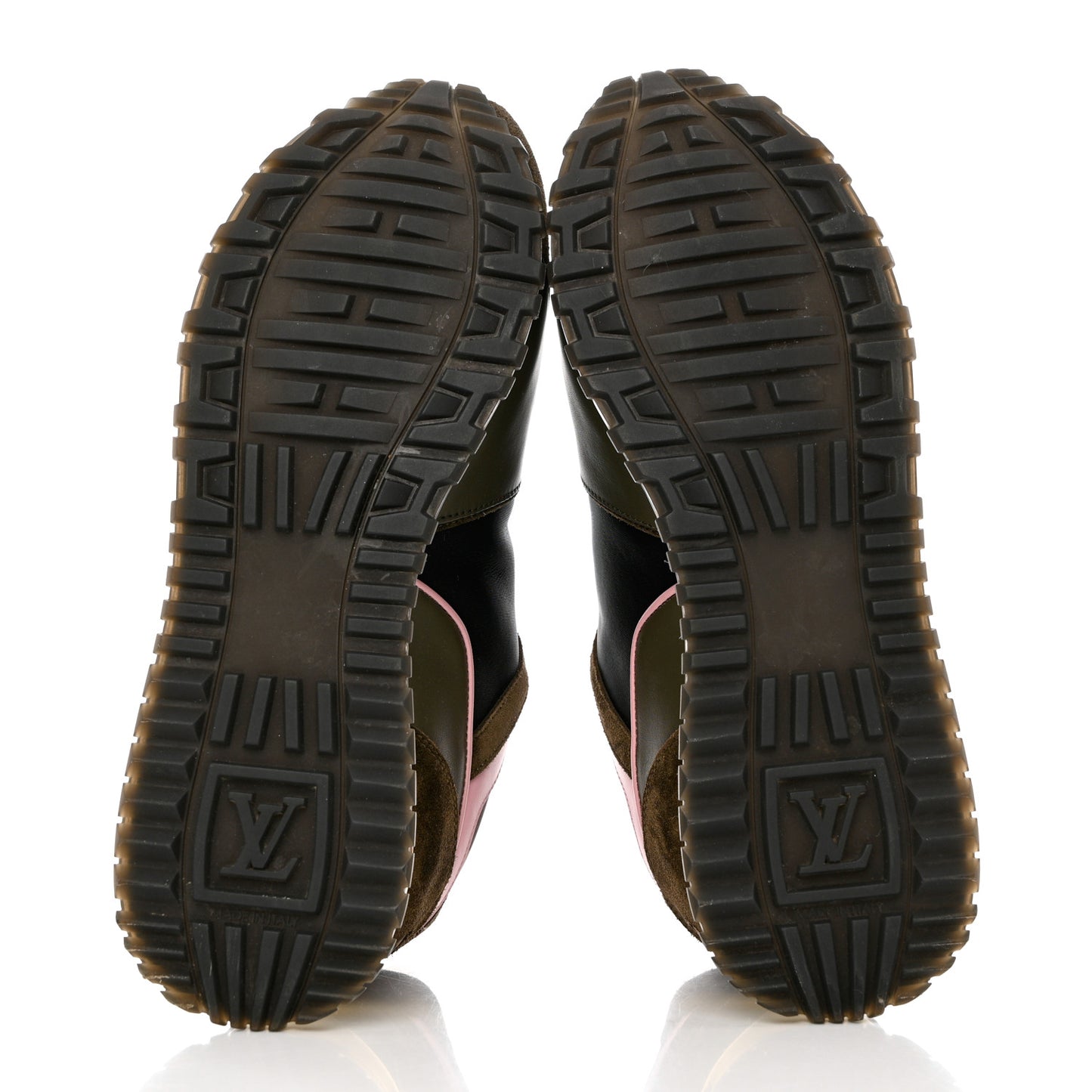 Suede Monogram Run Away Sneakers 40 Khaki Multicolor