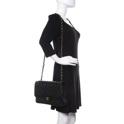 Chanel Caviar Quilted Jumbo Double Flap Black 2 of 9