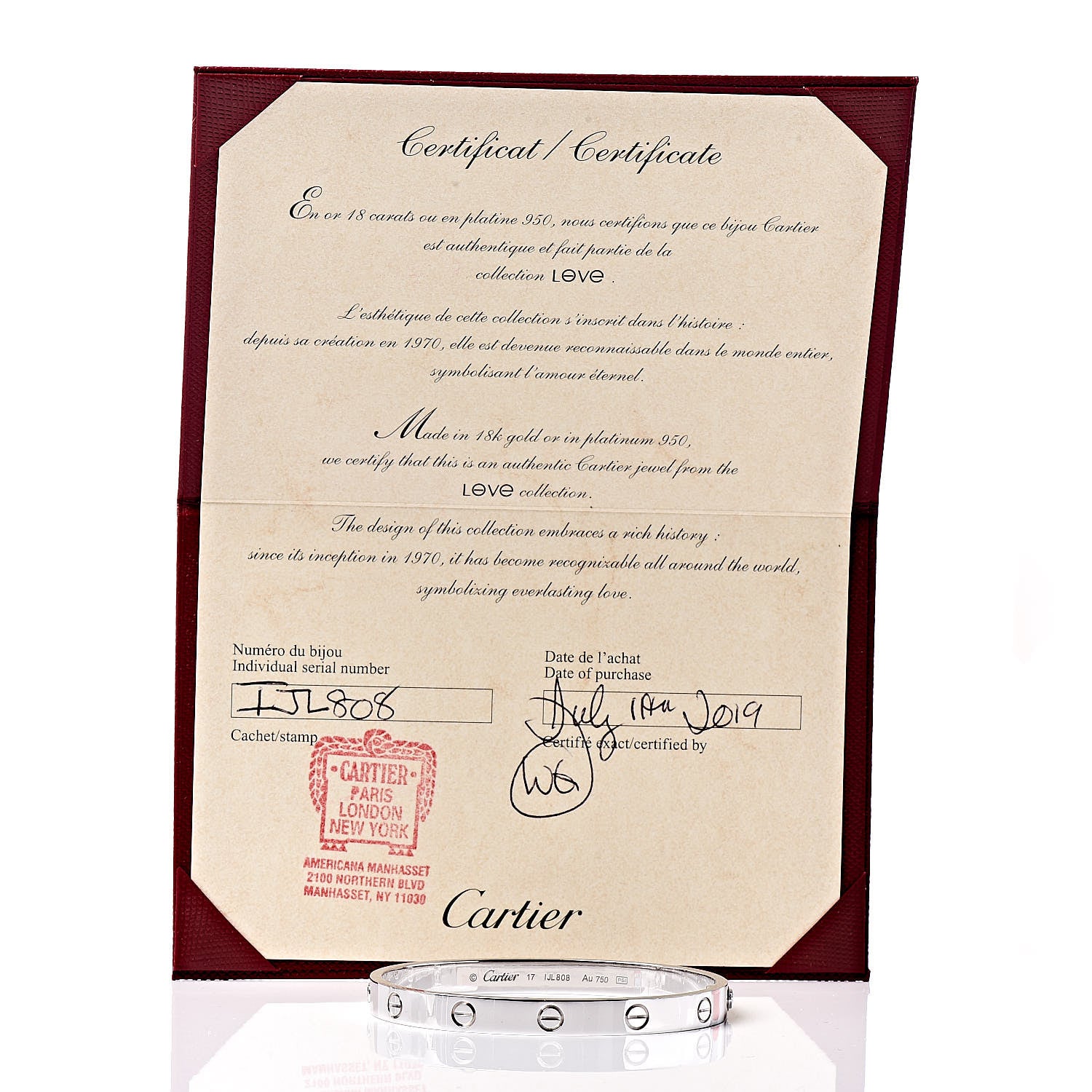 Cartier 18K White Gold LOVE Bracelet 17 6 of 6
