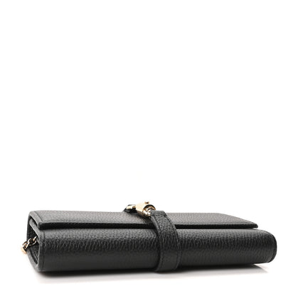 Gucci Pebbled Calfskin Jackie 1961 Chain Wallet Black 4 of 10