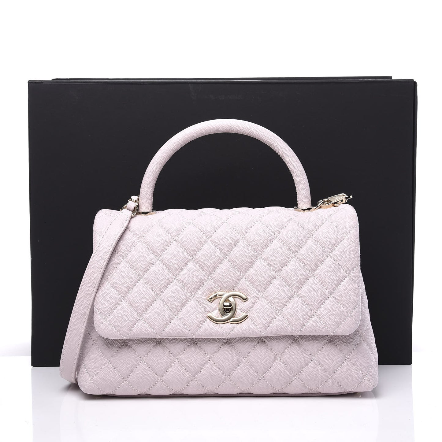 Caviar Quilted Small Coco Handle Flap Lilas Lilac