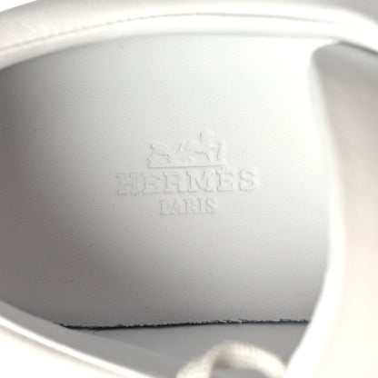 Hermes Calfskin Womens Happy Sneakers 37 White 8 of 9