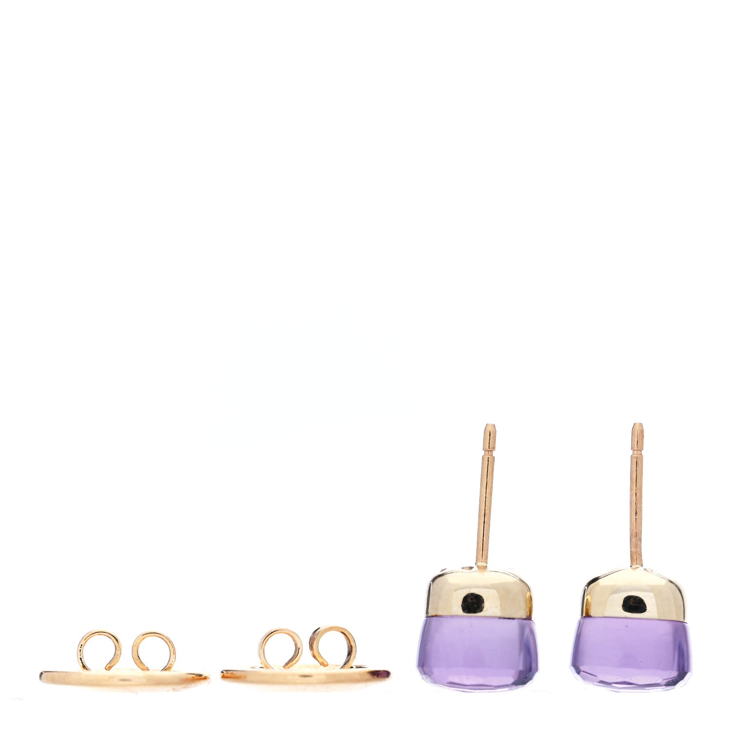 Pomellato 18K Rose Gold Amethyst Classic Nudo Stud Earrings 3 of 5