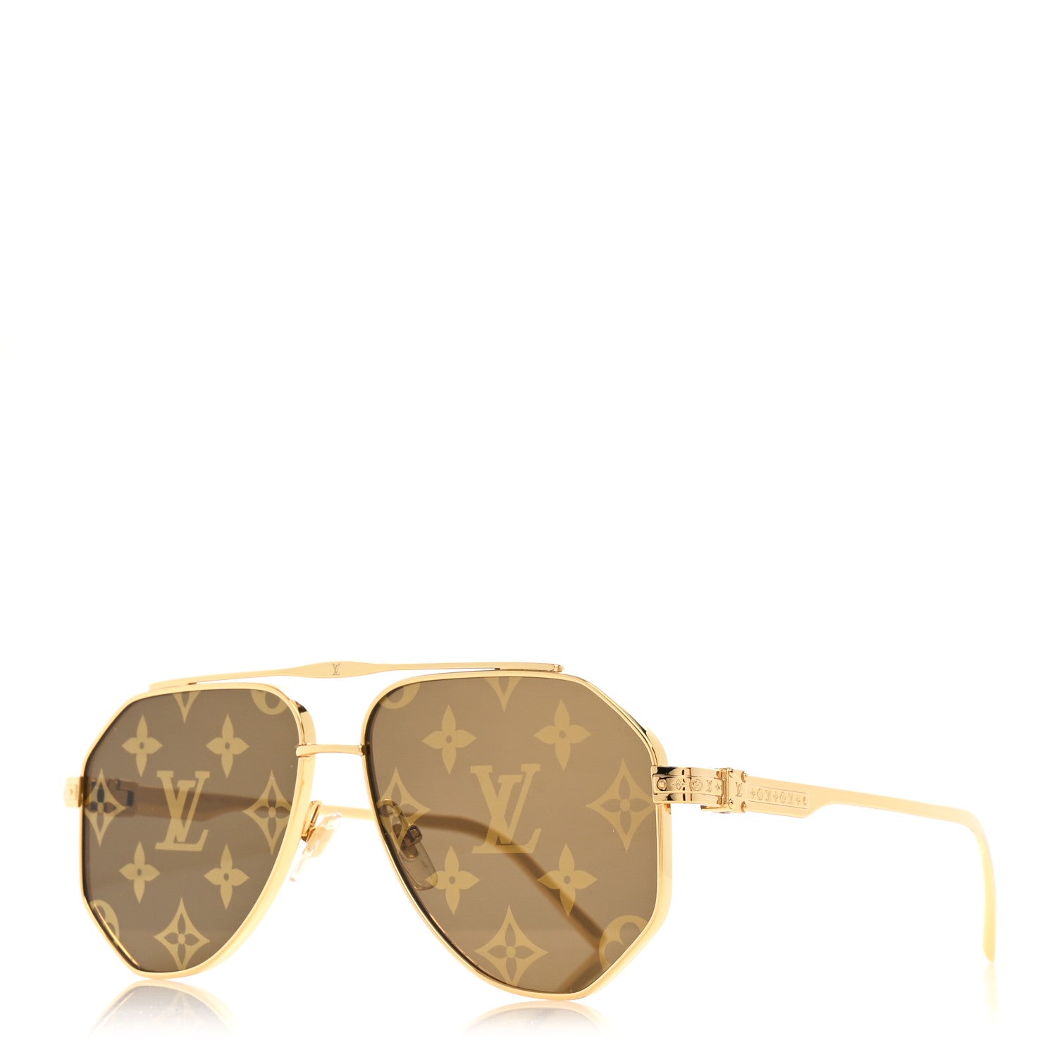 Louis Vuitton ゴールド サングラス Louis Vuitton Monogram LV Flash Sunglasses Z1493U Gold 1834661