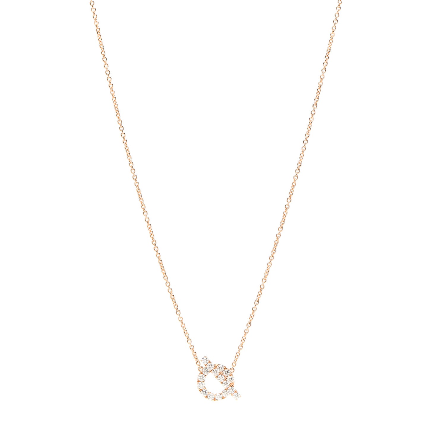 18K Rose Gold Diamond Finesse Pendant Necklace