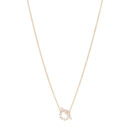 Hermes 18K Rose Gold Diamond Finesse Pendant Necklace 1 of 6