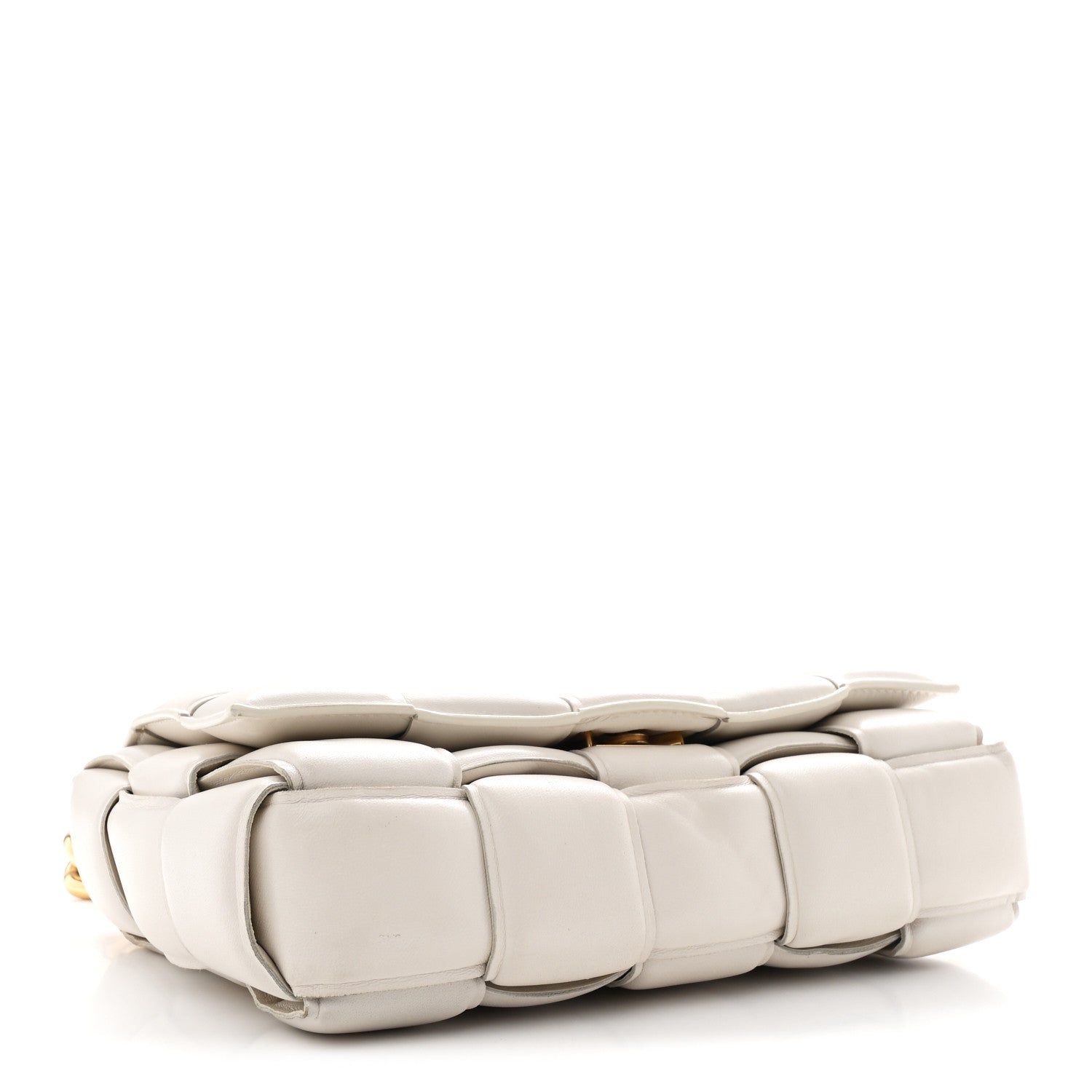 Bottega Veneta Lambskin Maxi Intreccio Padded Chain Cassette Crossbody Bag White 4 of 10