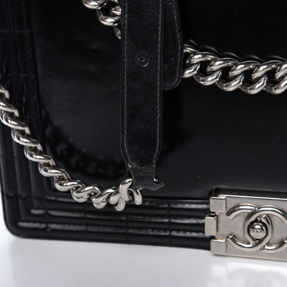 Chanel Glazed Calfskin Large Boy Flap Black 12 of 13
